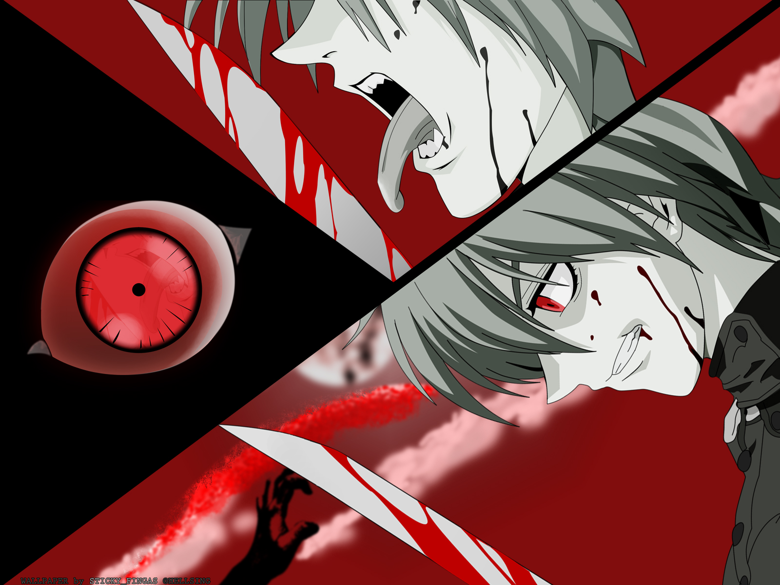 Hellsing anime wallpaper with a dark and mysterious theme