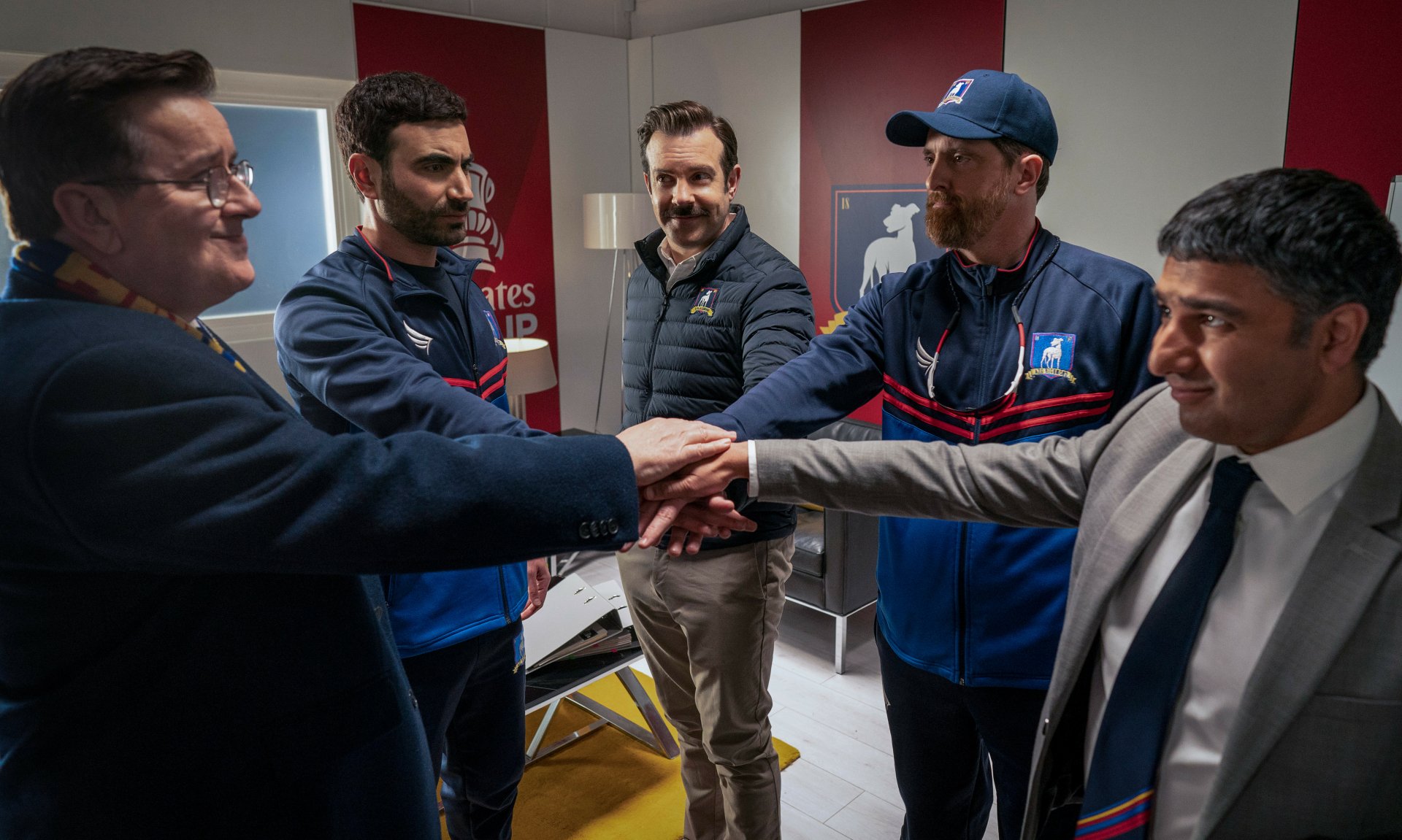 Download Nick Mohammed Brendan Hunt Jason Sudeikis Brett Goldstein Jeremy Swift TV Show Ted Lasso 4k Ultra HD Wallpaper