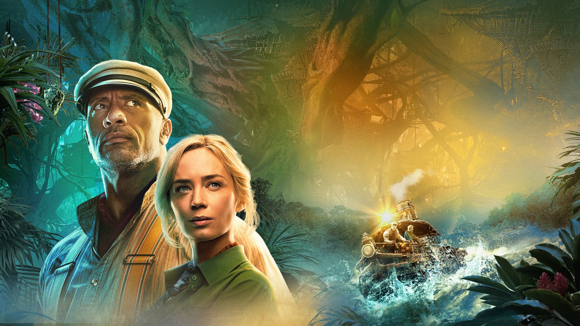 Download Emily Blunt Dwayne Johnson Movie Jungle Cruise 4k Ultra HD Wallpaper