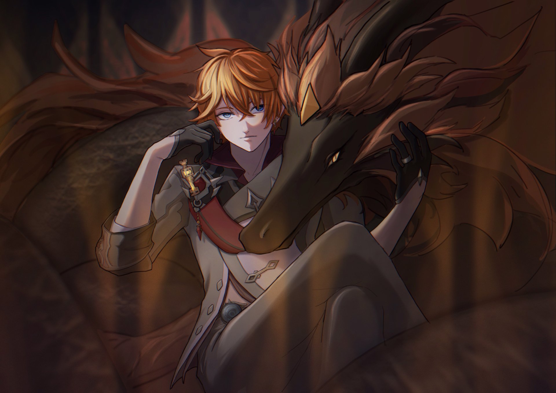 Download Tartaglia Childe (Genshin Impact) Rex Lapis Video Game Genshin Impact HD Wallpaper