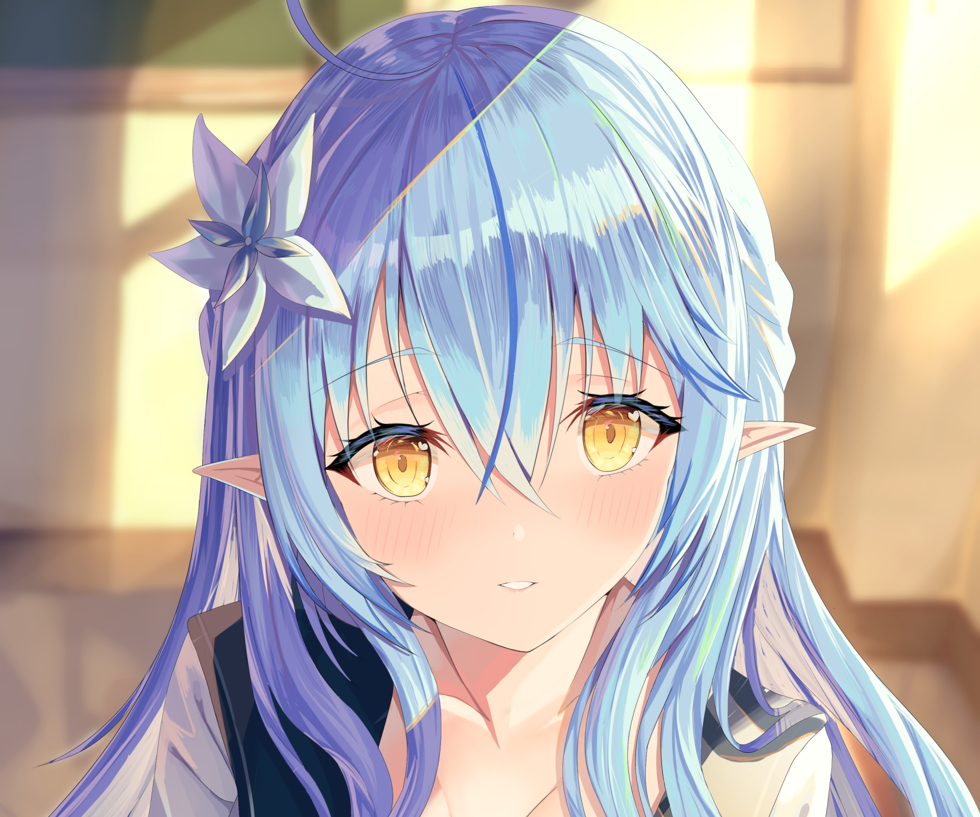 Download Blue Hair Hololive Yukihana Lamy Anime Virtual Youtuber Aqua Hair HD Wallpaper