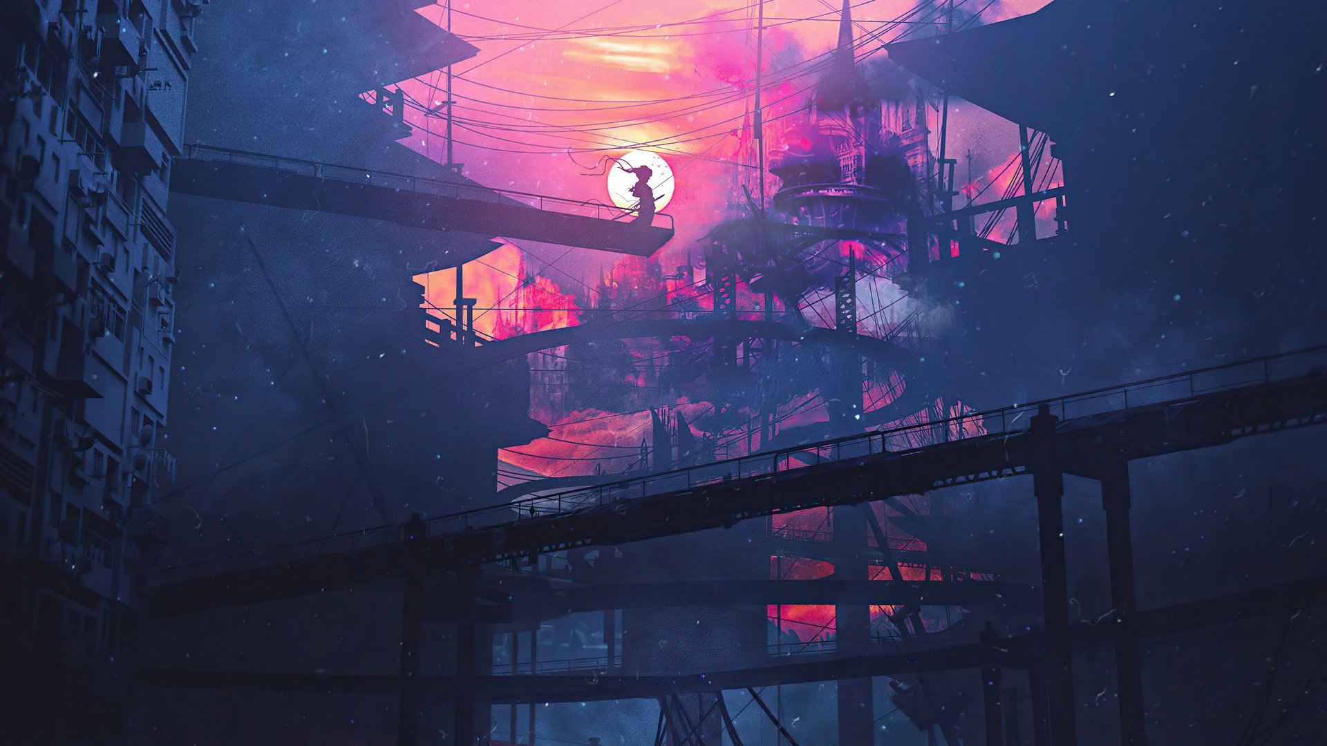 Download Silhouette Fantasy Samurai HD Wallpaper by Dangiuz