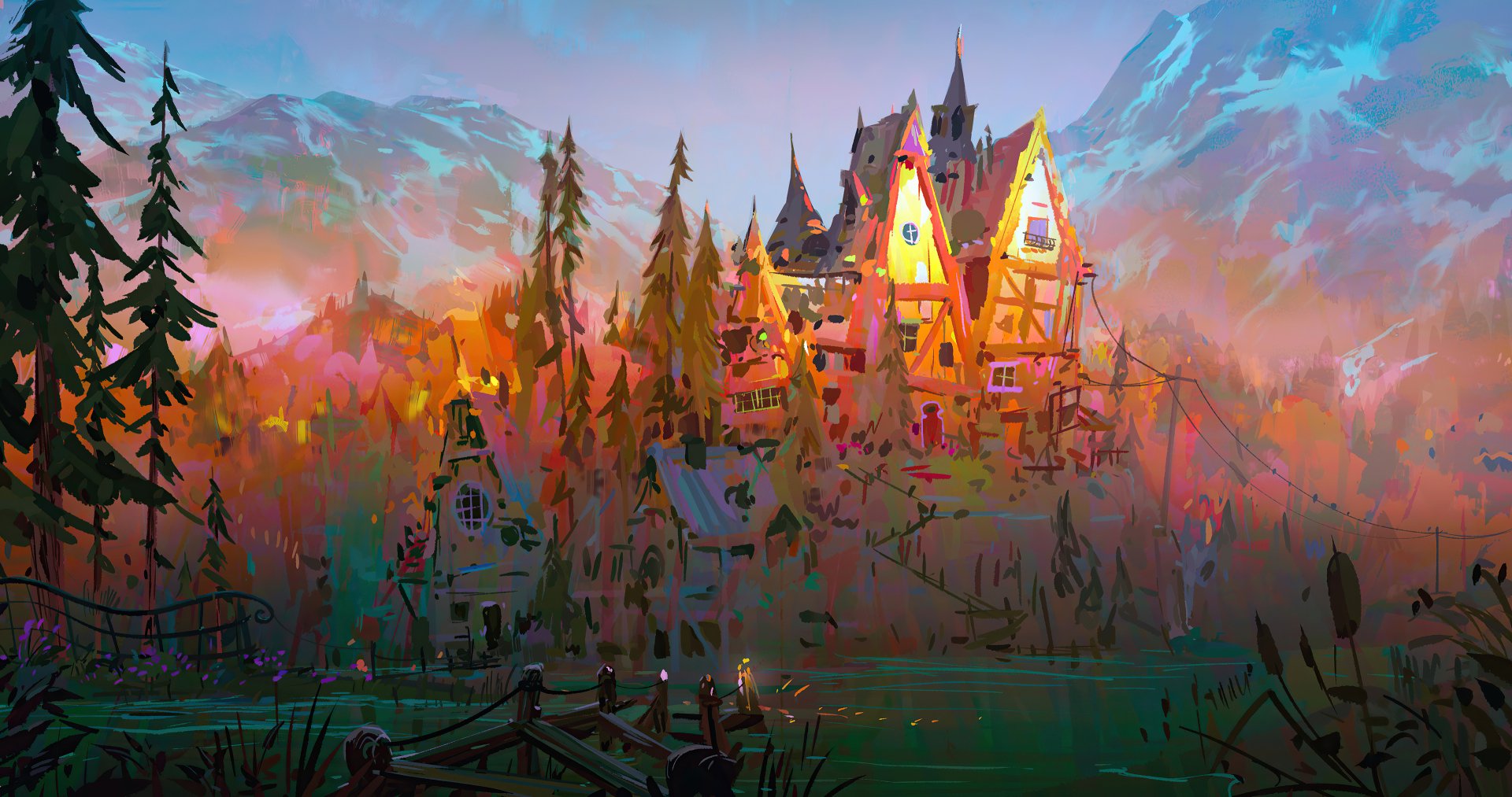 Download Fantasy House HD Wallpaper by Gabriel Gomez