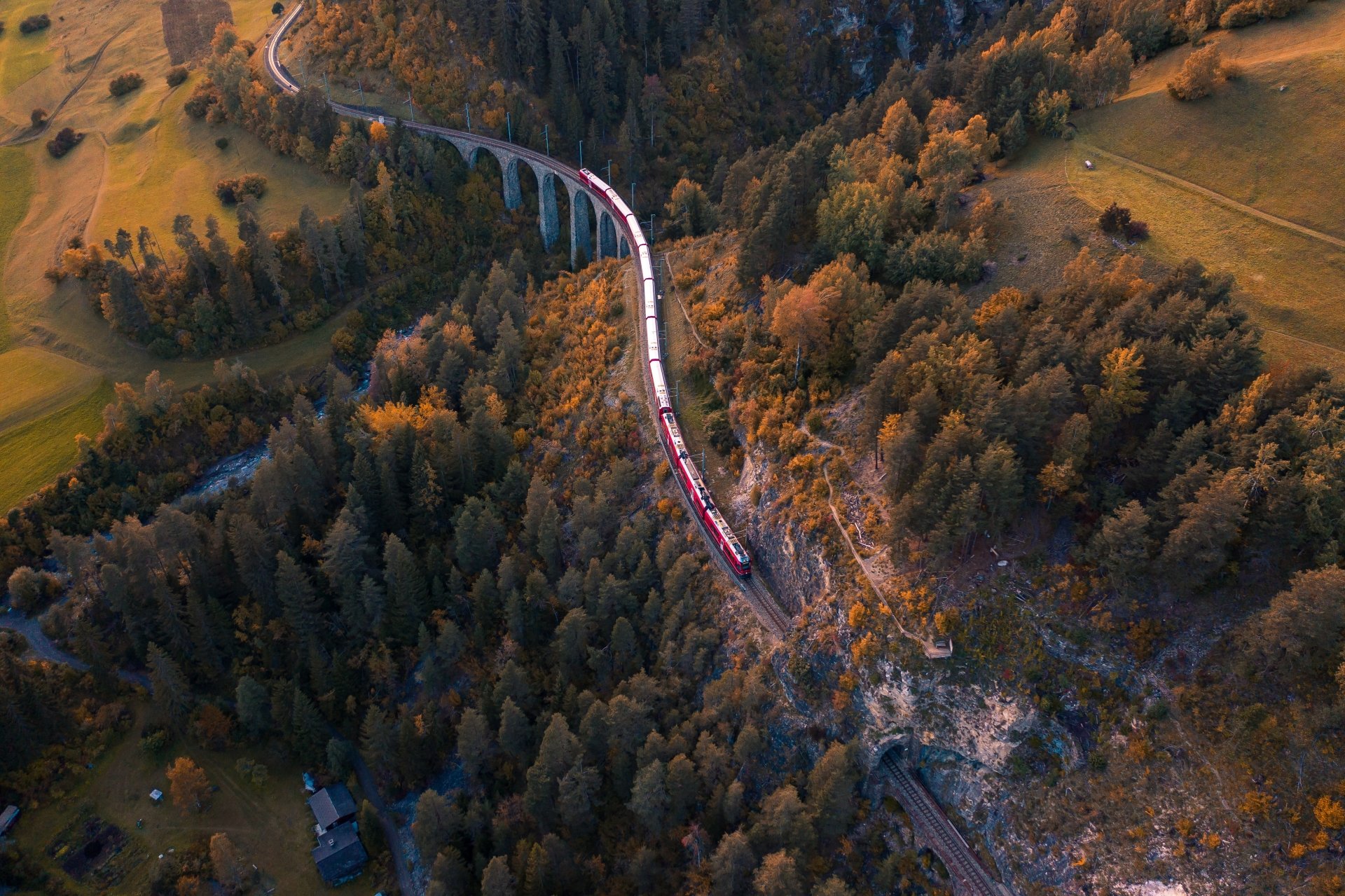Download Aerial Switzerland Vehicle Train 4k Ultra HD Wallpaper