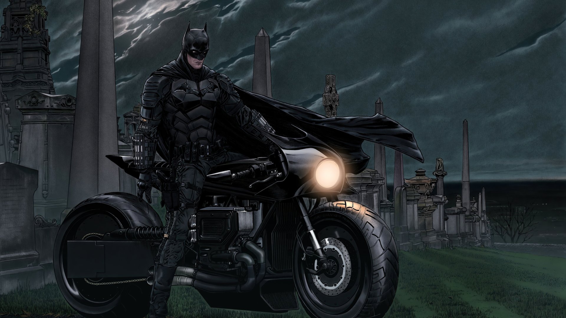 Download Motorcycle DC Comics Comic Batman 4k Ultra HD Wallpaper by garnabiuth