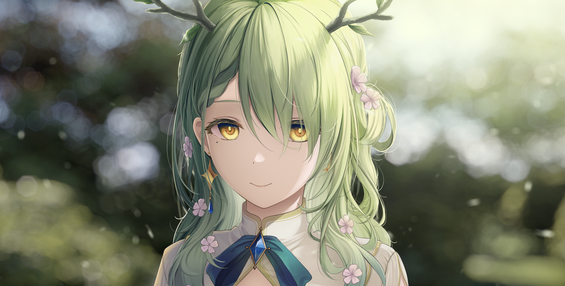 Download Green Hair Hololive Ceres Fauna Anime Virtual Youtuber 4k Ultra HD Wallpaper