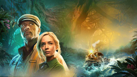 Emily Blunt Dwayne Johnson movie Jungle Cruise HD Desktop Wallpaper | Background Image