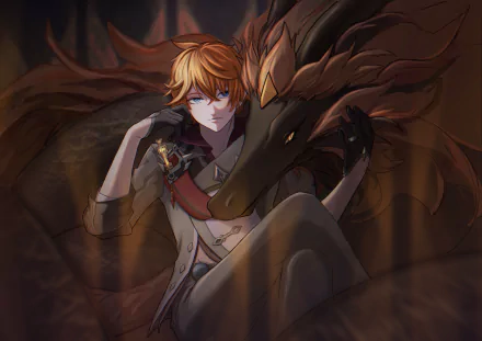 Tartaglia Childe (Genshin Impact) Rex Lapis video game Genshin Impact HD Desktop Wallpaper | Background Image