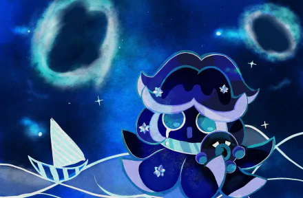 Squid Ink Cookie (Cookie Run) video game Cookie Run: OvenBreak HD Desktop Wallpaper | Background Image