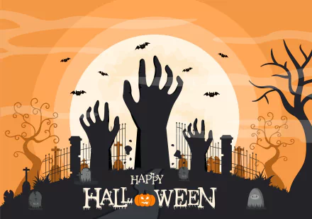 graveyard Happy Halloween holiday halloween HD Desktop Wallpaper | Background Image