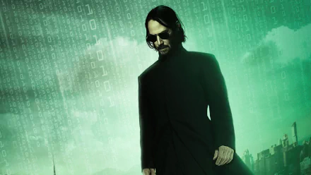 Neo (The Matrix) Keanu Reeves movie The Matrix Resurrections HD Desktop Wallpaper | Background Image