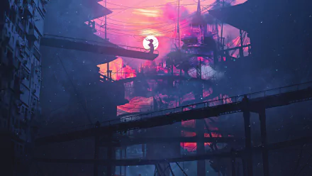 silhouette fantasy samurai HD Desktop Wallpaper | Background Image