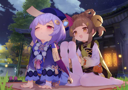 Yaoyao (Genshin Impact) Qiqi (Genshin Impact) video game Genshin Impact HD Desktop Wallpaper | Background Image