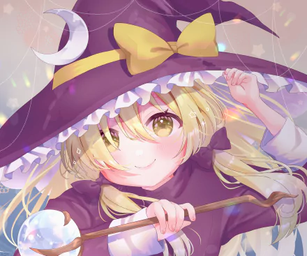 Marisa Kirisame Anime Touhou HD Desktop Wallpaper | Background Image