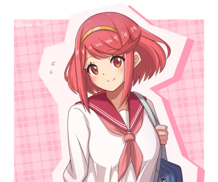 school uniform Pyra (Xenoblade) video game Xenoblade Chronicles 2 HD Desktop Wallpaper | Background Image