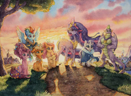 Pinkie Pie Rainbow Dash Applejack (My Little Pony) Fluttershy (My Little Pony) Spike (My Little Pony) Rarity (My Little Pony) Twilight Sparkle TV Show My Little Pony: Friendship Is Magic HD Desktop Wallpaper | Background Image