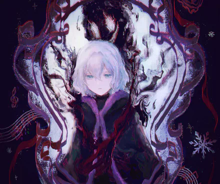 HD PC desktop wallpaper featuring Chloé d'Apchier from the anime The Case Study of Vanitas, showcasing a mystical and dark artistic style.