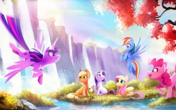 Movie My Little Pony: A New Generation My Little Pony Twilight Sparkle Applejack Rarity Rainbow Dash Pinkie Pie Fluttershy HD Wallpaper | Background Image