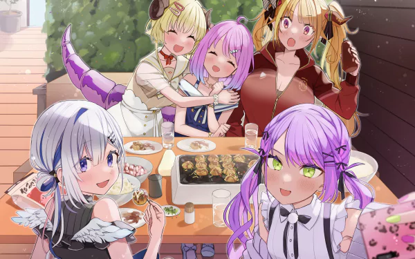 hololive Tsunomaki Watame Tokoyami Towa Kiryu Coco Himemori Luna Amane Kanata Anime Virtual Youtuber HD Desktop Wallpaper | Background Image