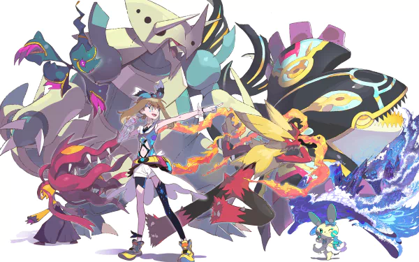 May (Pokémon) legendary pokémon Minun (Pokémon) Mawile (Pokémon) Kyogre (Pokémon) Blaziken (Pokémon) Banette (Pokémon) Aggron (Pokémon) Anime Pokemon HD Desktop Wallpaper | Background Image