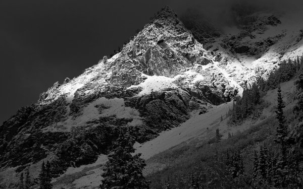 Earth Mountain Mountains Black & White HD Wallpaper | Background Image