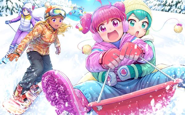 Prunce (Precure) Yuni (Precure) Madoka Kaguya Hoshina Hikaru Lala Hagoromo Fuwa (Precure) Anime Star☆Twinkle Precure HD Desktop Wallpaper | Background Image