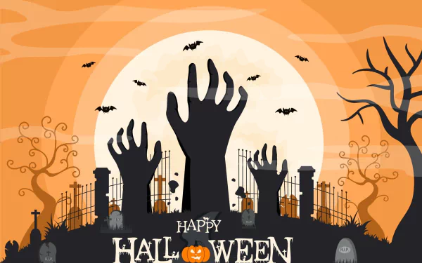 graveyard Happy Halloween holiday halloween HD Desktop Wallpaper | Background Image