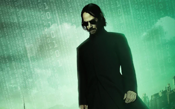 Neo (The Matrix) Keanu Reeves movie The Matrix Resurrections HD Desktop Wallpaper | Background Image