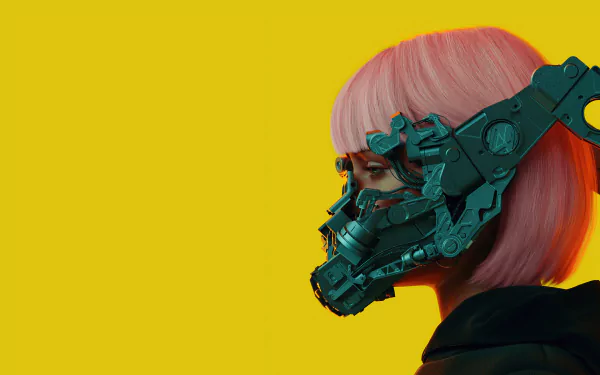 pink hair Sci Fi cyberpunk HD Desktop Wallpaper | Background Image