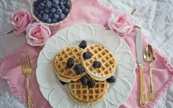 breakfast food waffle HD Desktop Wallpaper | Background Image