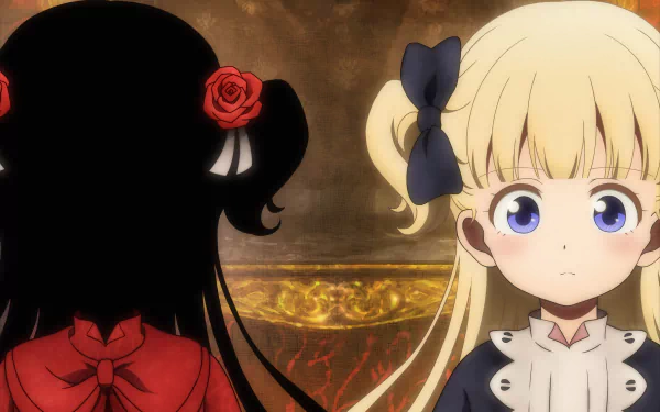 HD anime desktop wallpaper featuring Emilico and Kate from Shadows House, showcasing their contrasting appearances and distinct character designs.