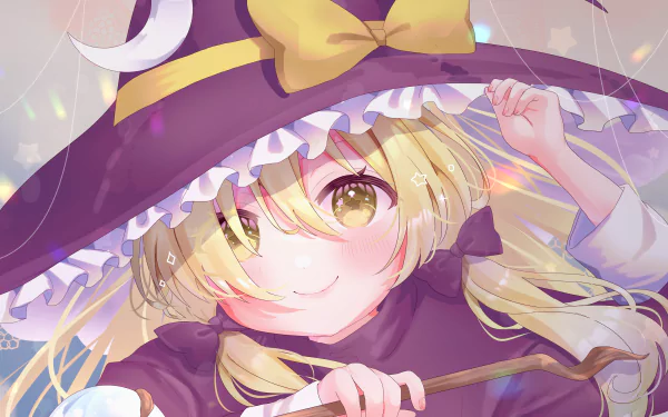 Marisa Kirisame Anime Touhou HD Desktop Wallpaper | Background Image