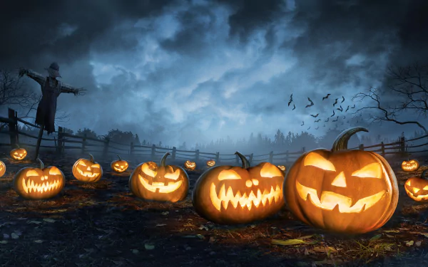 jack-o'-lantern holiday halloween HD Desktop Wallpaper | Background Image