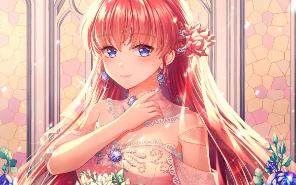 Anime Girl Pink Hair Blue Eyes HD Wallpaper | Background Image