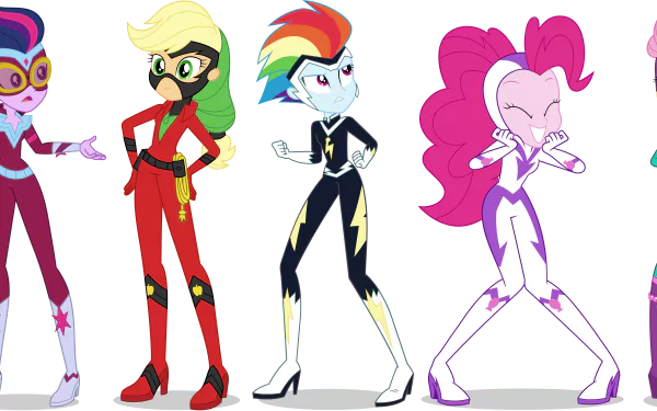 Rarity (My Little Pony) Fluttershy (My Little Pony) Pinkie Pie Rainbow Dash Applejack (My Little Pony) Sci-Twi (My Little Pony) Sunset Shimmer TV Show My Little Pony: Equestria Girls HD Desktop Wallpaper | Background Image