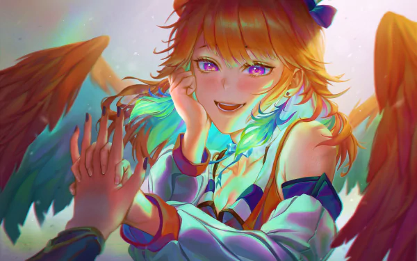 angel hololive Takanashi Kiara Anime Virtual Youtuber anime angel HD Desktop Wallpaper | Background Image