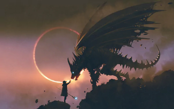 sorcerer fantasy dragon HD Desktop Wallpaper | Background Image