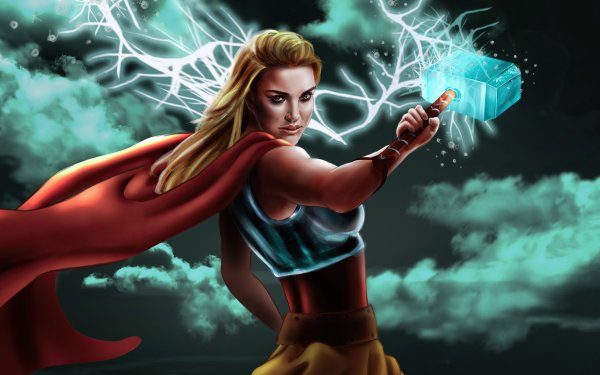 Movie Thor: Love and Thunder Jane Foster Natalie Portman Mjölnir Lady Thor HD Wallpaper | Background Image