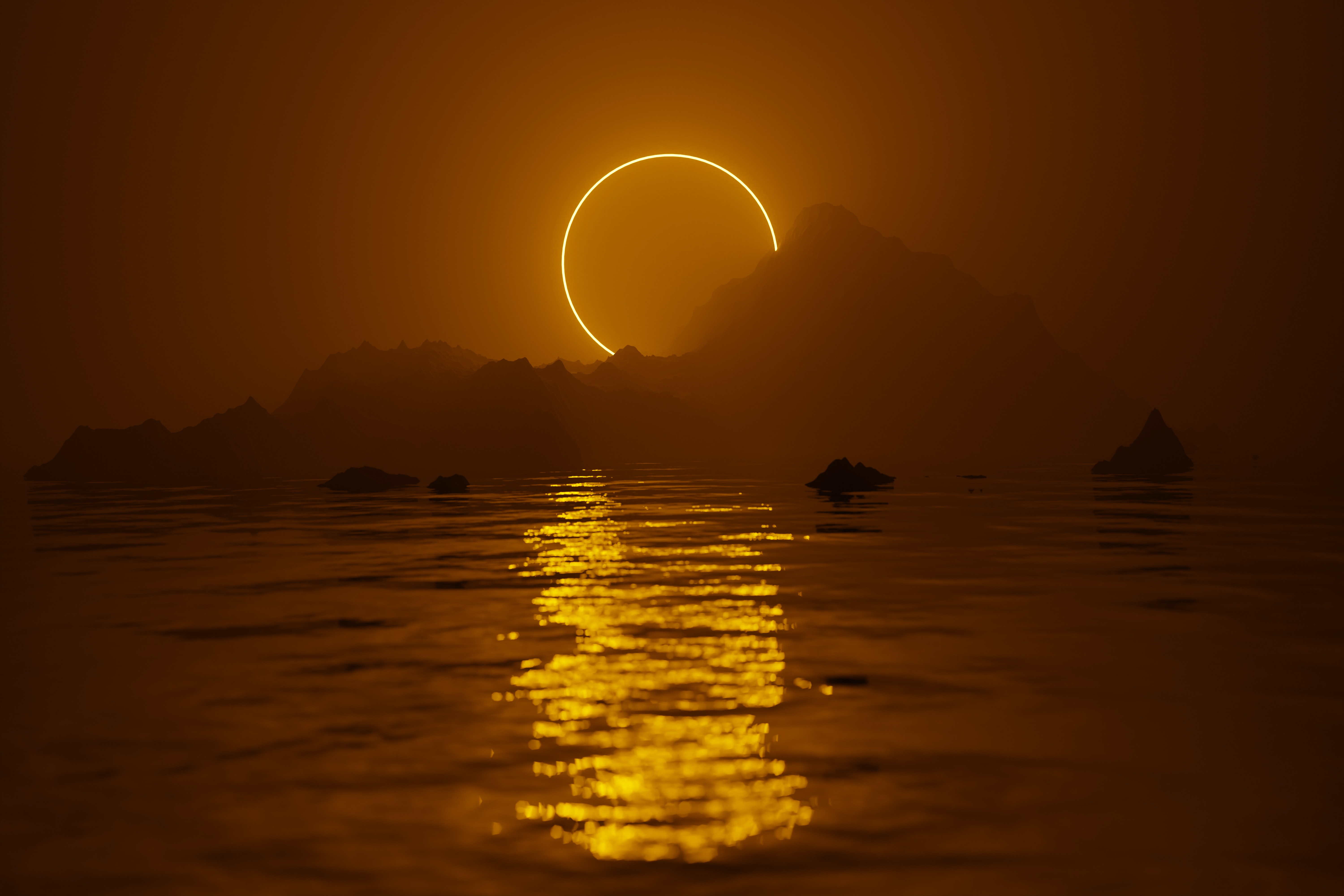 Солнечное затмение 9 апреля 2024. Море Луна закат. Крутое солнце. Обои 3440x1440 закат. Солнце 9.