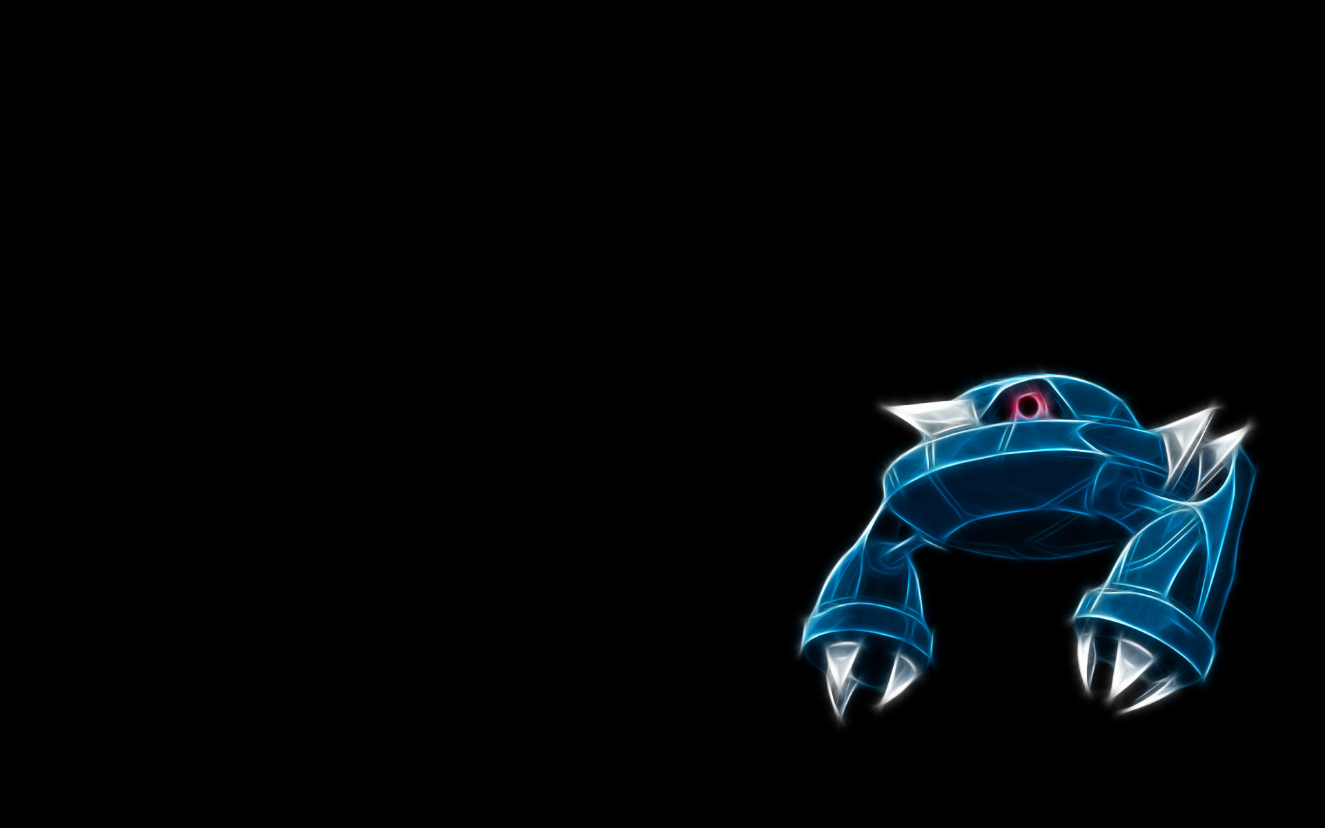 Metang, a powerful Steel Pokémon, from the world of Anime, is the focal point of this modern desktop wallpaper.