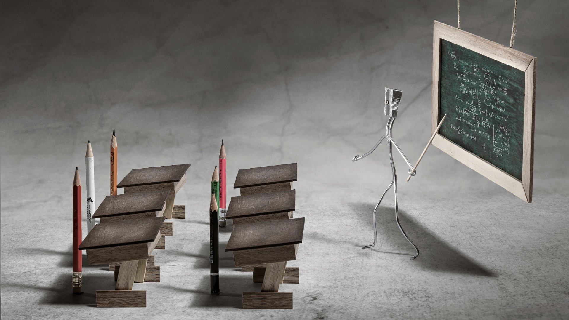 Download School Pencil Funny Artistic 4k Ultra HD Wallpaper