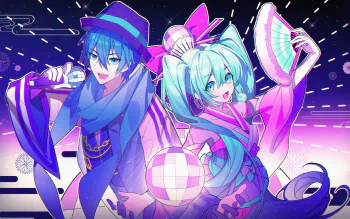 Neon Vocaloid Duet — Kaito & Hatsune Miku | 4K Ultra HD Anime