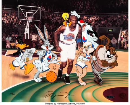 Tweety Sylvester (Looney Tunes) Lola Bunny Tasmanian Devil (Looney Tunes) Daffy Duck Bugs Bunny Michael Jordan movie Space Jam HD Desktop Wallpaper | Background Image