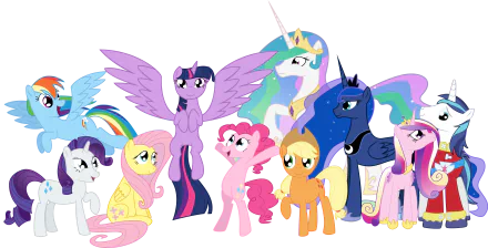 Pinkie Pie Shining Armor Princess Cadance Princess Luna Princess Celestia Rarity (My Little Pony) Applejack (My Little Pony) Rainbow Dash Fluttershy (My Little Pony) Twilight Sparkle TV Show My Little Pony: Friendship Is Magic HD Desktop Wallpaper | Background Image