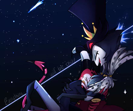 Stolas (Helluva Boss) Blitzo (Helluva Boss) TV Show helluva boss HD Desktop Wallpaper | Background Image