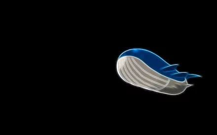 Anime-style HD PC desktop wallpaper featuring Wailord (the water Pokémon) gliding across a stark black background.