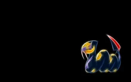 HD PC desktop wallpaper featuring a glowing neon-style illustration of Seviper from the Pokémon anime against a black background.