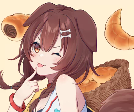 hololive Inugami Korone Anime Virtual Youtuber HD Desktop Wallpaper | Background Image