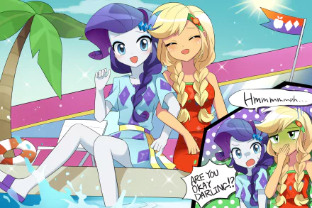 Rarity (My Little Pony) Applejack (My Little Pony) TV Show My Little Pony: Equestria Girls HD Desktop Wallpaper | Background Image