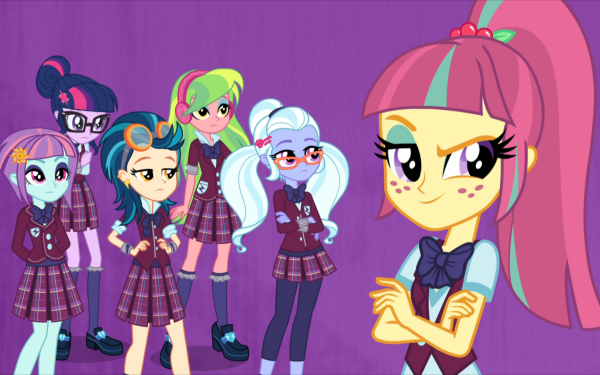 Movie My Little Pony: Equestria Girls - Friendship Games My Little Pony Sour Sweet Sugarcoat Indigo Zap Sunny Flare Lemon Zest Sci-Twi HD Wallpaper | Background Image